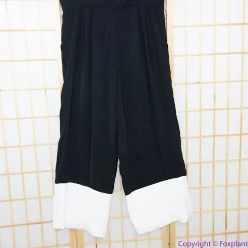 Eloquii NEW wide leg jumpsuit short sleeve white trim, 14