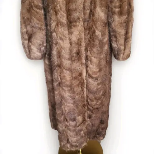 Vintage Long Brown Mink Sections Fur Coat Mint Size undefined