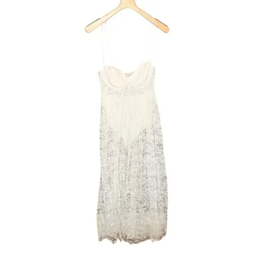 For Love & Lemons Lorena Maxi Gown Dress White Size L