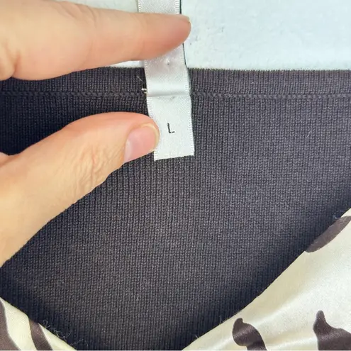 Unique Vintage Vintage 90s Y2K Silk Blend Babydoll Tank top Sz L Brown Cream Animal Print