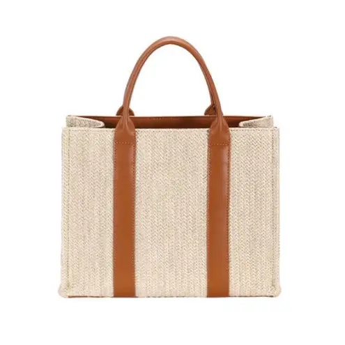 David Jones David Jones Square Woven Tote Handbag