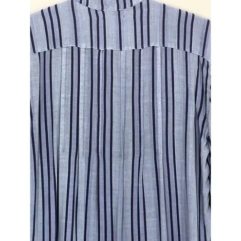 Dear John Pullover Top Blue Striped Tunic Top Size Medium NWT