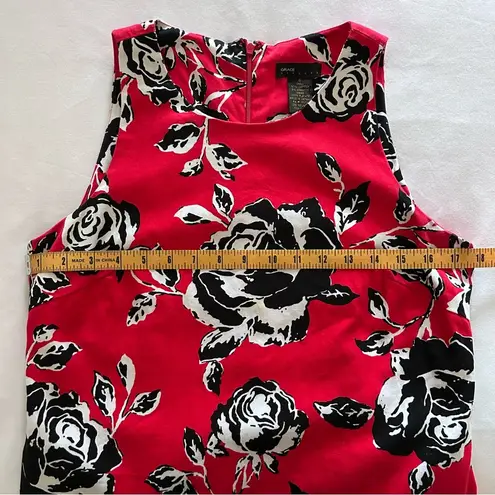 Grace Elements | Red, Black, White, Rose Floral Sleeveless Sheath Dress | Size 6