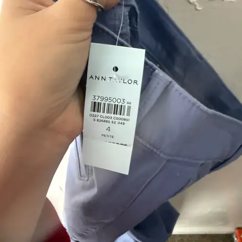 Ann Taylor NWT Weekend Blue Wide Leg Trouser Pants 4P Office Career Preppy 4P