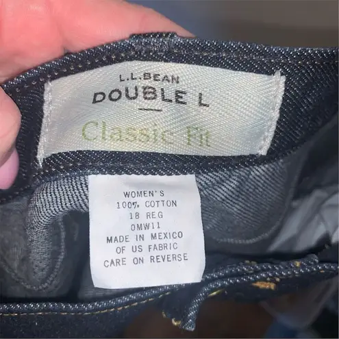 L.L. Bean Women's Classic Fit Jeans Size 18 Dark Wash Blue Denim