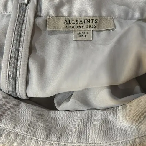 ALLSAINTS Lerin Midi Skirt - Light Gray Size 0