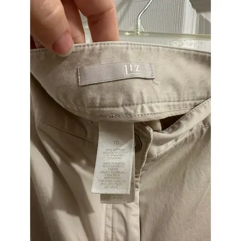 Liz Claiborne Liz by  Champagne Beige Work Pants Slacks Office 10P Snap Pockets - Image 5