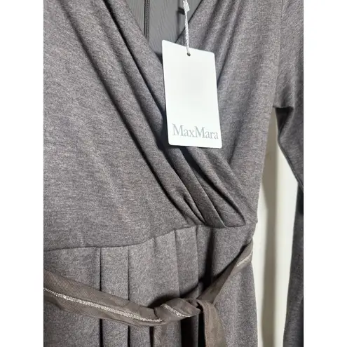 NWT MaxMara Virgin Wool Wrap Dress – Women’s Size 4 Brown