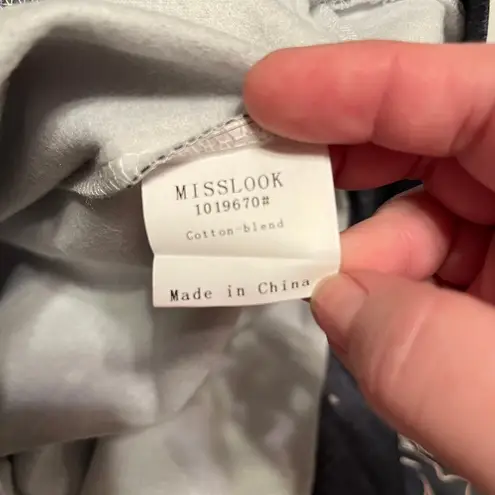 MISSLOOK gray boho style ladies small sweatshirt Cotton blend New without tags