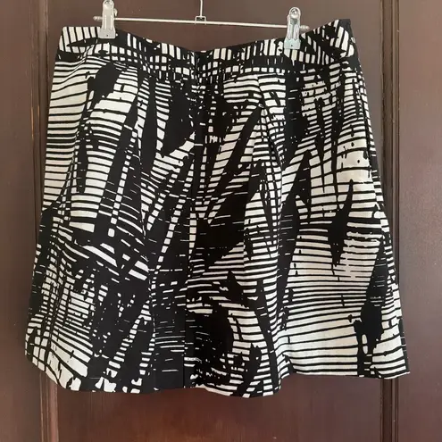 TERI JON | Black and White Grosgrain Graphic Pleated Party Skirt | Size 14