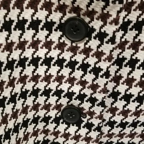 Derek Lam đź’• COLLECTIVEđź’• Houndstooth Bell Sleeve Coat Black White Brown 50 NWOT