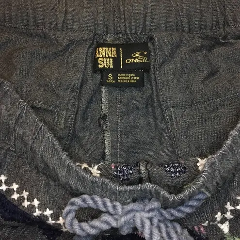 Anna Sui x O’Neill Eureka Embroidered Shorts Boho Aztec Tribal Woven Rope S