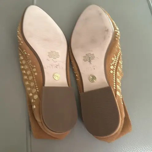 Cecelia New York Mojito Studded Leather Moccasin Flats Sand Size 8.5 Tan