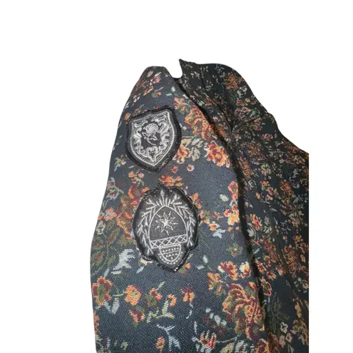 BLANKNYC Floral Quilted Zip Up Jacket Womens Size S Bomber Style Black