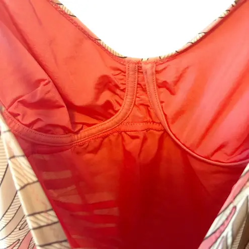 La Perla Studio One Piece Swimsuit Size 44 Pink Brown Abstract Print