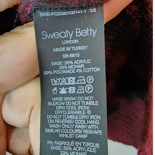 Sweaty Betty Leopard Animal Jacquard Mohair Mock Neck Jumper Sweater Small NEW