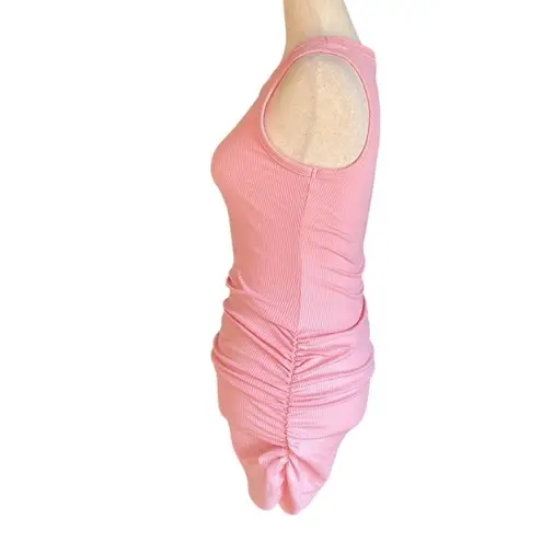 Olivia Rae Livi Ribbed Side Ruched Tshirt Dress