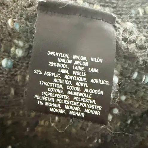 MOTH x ANTHROPOLOGIE | Keavy Jacquard Jacket Sweater Greens Blues Grays | Medium Blue