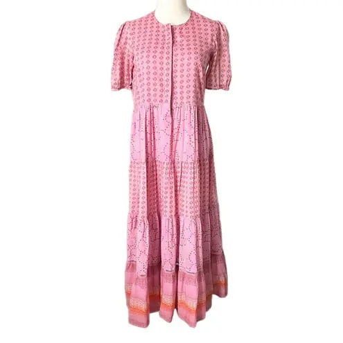 Ro's Garden Daphne Midi Dress in Pink Kokoro Size Small