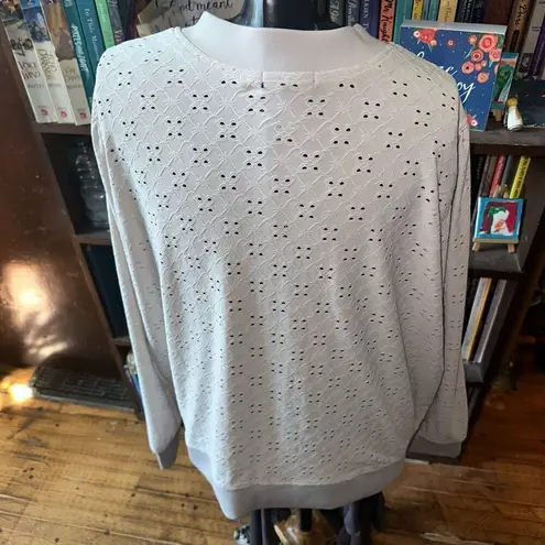 Torrid  eyelet light gray lacy 4x full zip bomber jacket