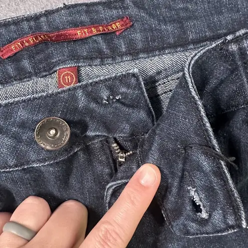 Highway Jeans Fit & Flare Jeans Womens 11 Dark Wash Flared Stretch Denim Pants