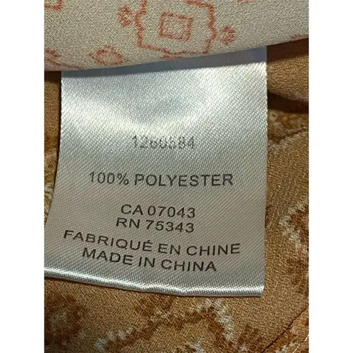 Cupcakes and Cashmere Blouse Women's XS V Neck Sleeveless Orange Floral Top NEW