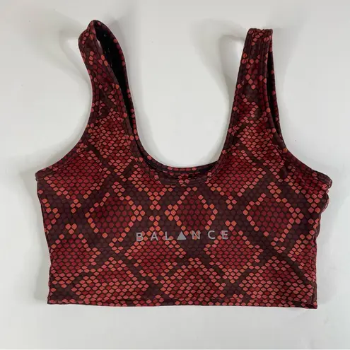 Balance Athletica  Red Snakeskin Print Sports Bra Small