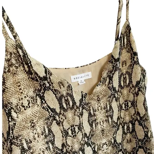 Socialite  Snake Print Scalloped Neckline Cami Blouse SZ M