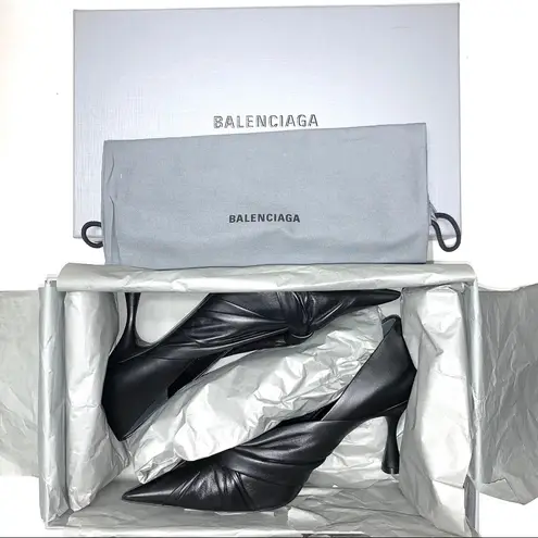 Balenciaga NEW 80mm Drapey Leather Pumps