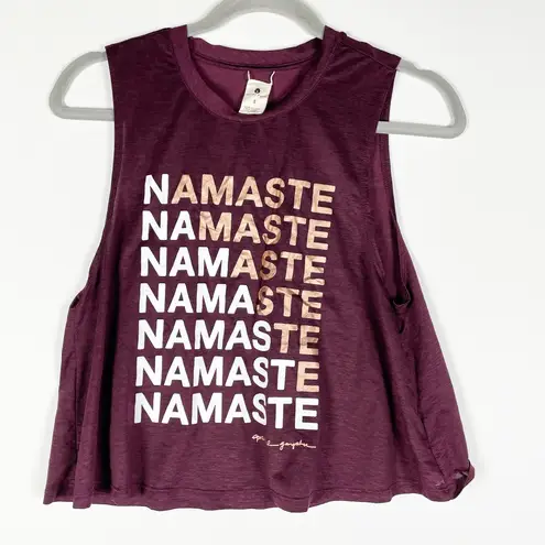 Spiritual Gangster Namaste Graphic Print Pattern Work Out Tank Top Shirt Purple