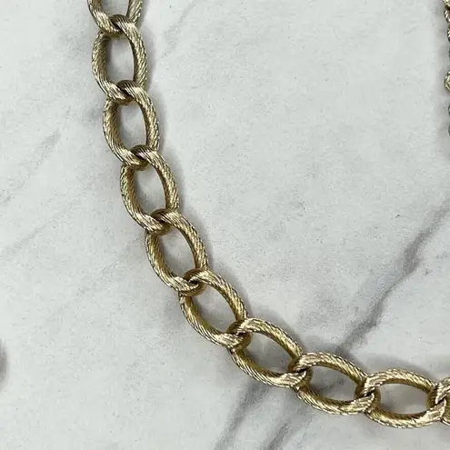 Gold Tone Chain Belt Textured Tassel Charm Boho Small (S) ✨