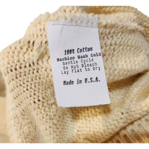 Brooks Brothers Yellow Long Sleeve Open Knit Crew Neck Pullover Sweater Small