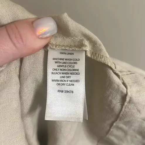 Saint Tropez West ✨ Tan 100% Linen Ladies Sz Medium Jacket✨