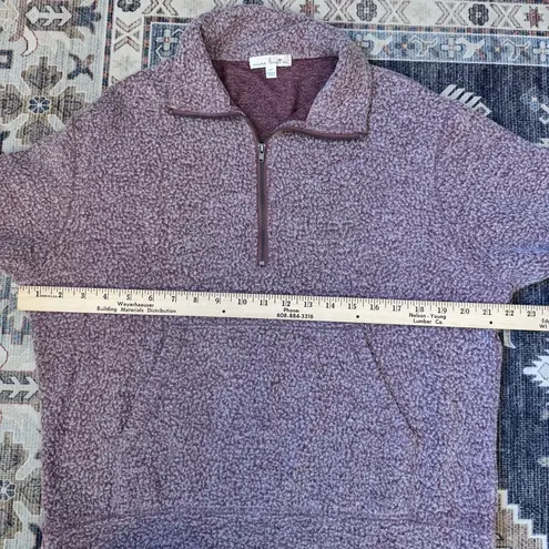 Nine Britton Hana Quarter Zip Fleece Exterior Pullover Sweater Maroon Size M - Image 8