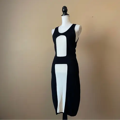 Milly  | Color Block Midi Body Con Dress Sz S