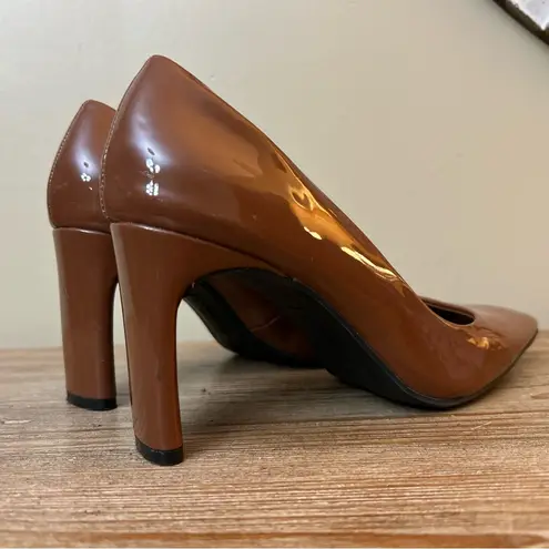 Alfani Step N' Flex Tarah Square Toe Vegan Patent Leather Pumps Heels Sz 7.5