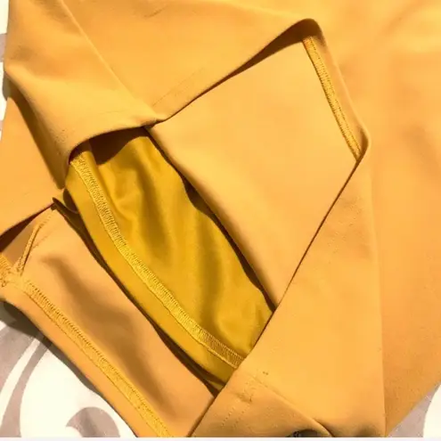 INA Pearl beaded bell sleeve midi dress mustard size M