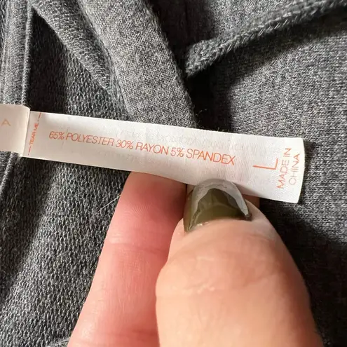 Adrienne Vittadini Sport Sweatshirt Hoodie Jacket Gray Long Sleeve Pullover Sz L