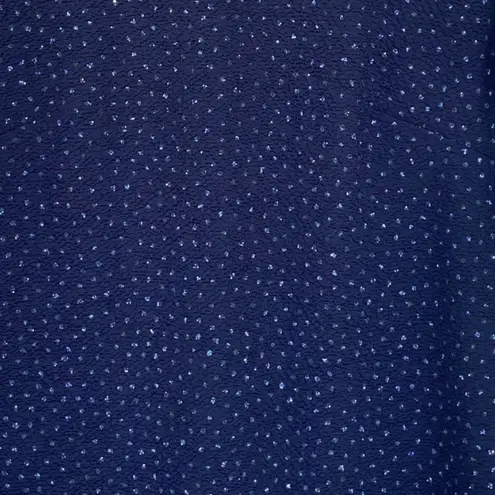 VINTAGE David Warren Midnight Blue Sparkly Mandarin Collar Full Length Dress Size 10