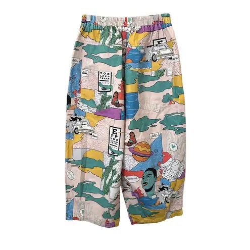 JAPANESE BRAND Cartoon Graphic Wide Leg Pant ONE SIZE Pink Size undefined