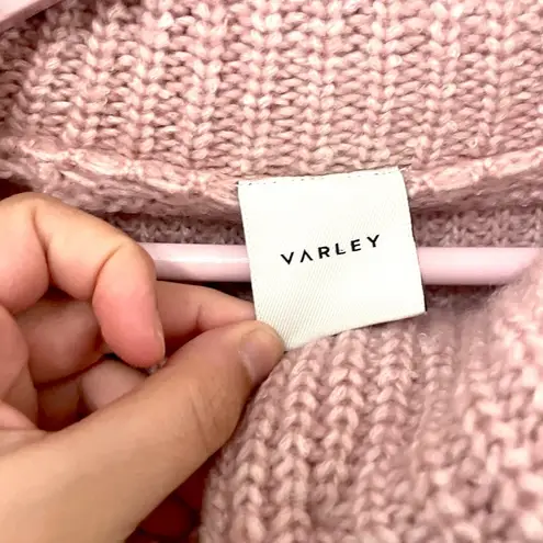 Varley Peverel Button Placket Knit Sweater Woodrose Pink Size L