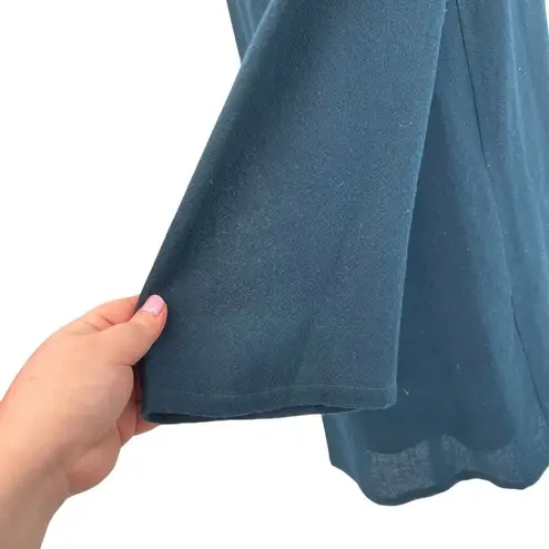 APC A.P.C. Dress Shift Box Pleat Flared Sleeve Wool Teal Blue Size 38 US 4 6