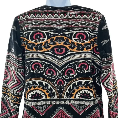 Johnny Was Workshop Blair Velvet Embroidered Statement Blazer Coat Jacket Small