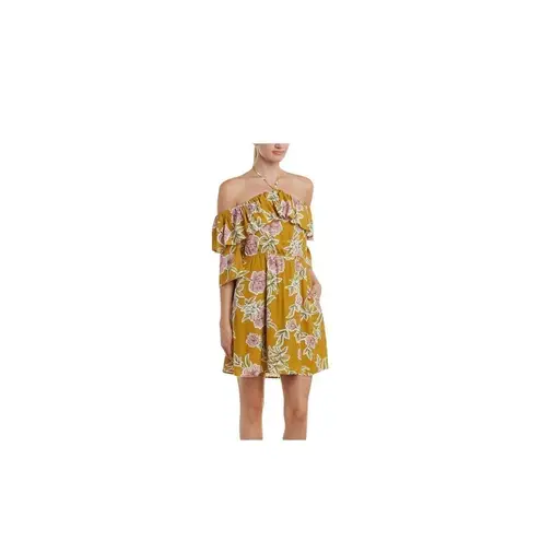 Floral print Cupcakes and Cashmere Fonda Ruffle Detail Floral Print Dress, Yello Yellow Size XS