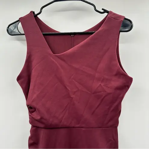 Betabrand No Sweat Sleeveless Burgundy Red Asymmetrical Sheath Dress Size XS