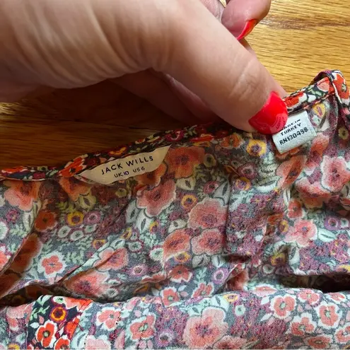 Jack Wills multicolored floral spaghetti tie straps size 6