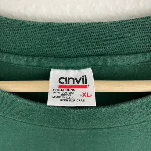 Anvil Vintage 1994 Dark Green Fox Hunt Sport Single Stitch Short Sleeve Graphic Tee