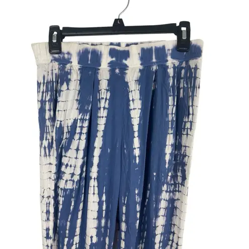 Darah Dahl Women’s Tie Dye Pants Blue White Boho Lounge Casual Lightweight M Size M