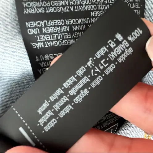 ZARA Blue Ruffled Denim Top MEDIUM NEW