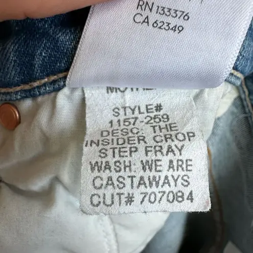 MOTHER Denim MOTHER SUPERIOR The Insider Crop Step Fray Jeans We Are Castaways Size 25 Patch